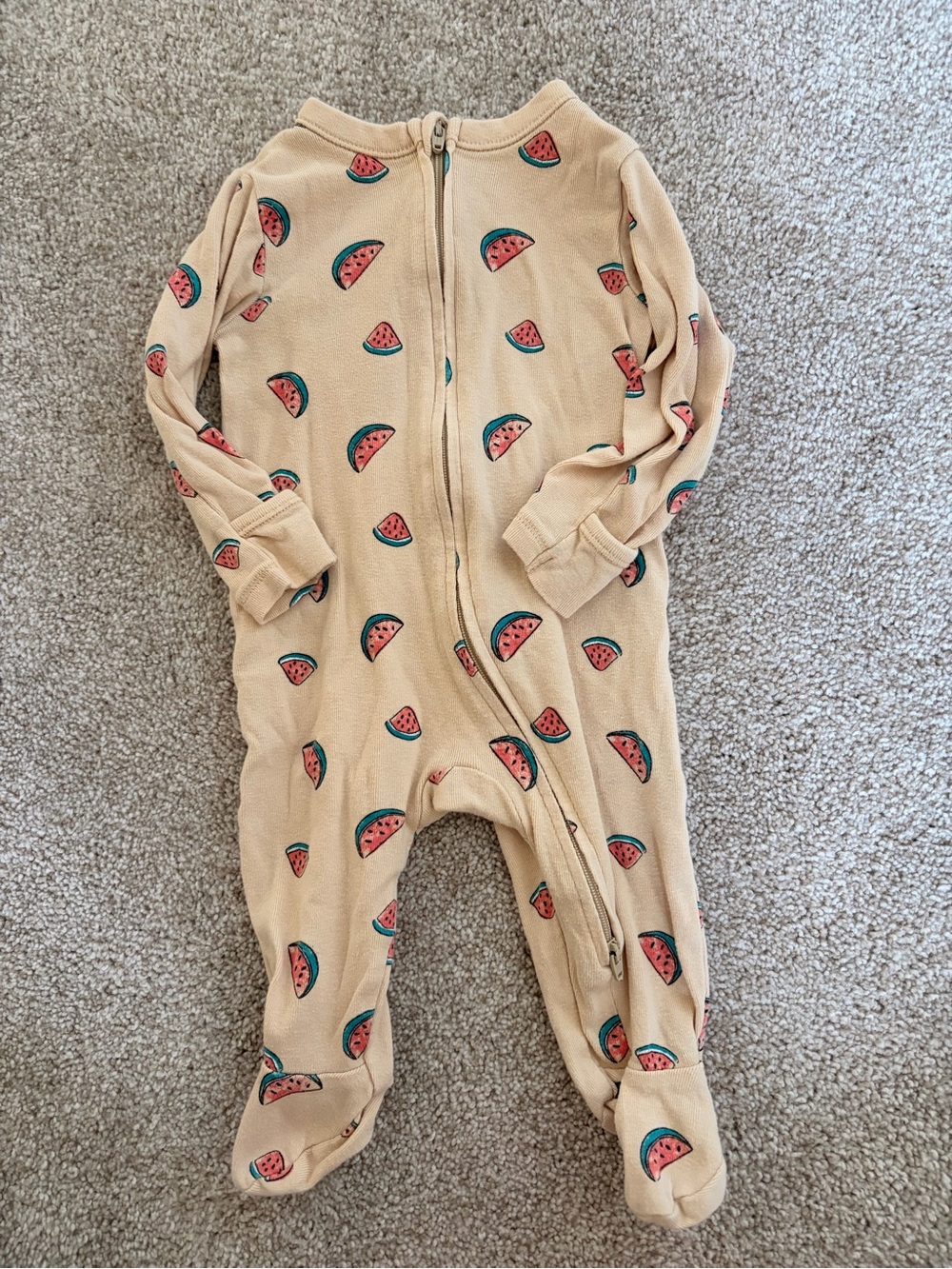 Old Navy Beige Watermelon Print Footed One-Piece